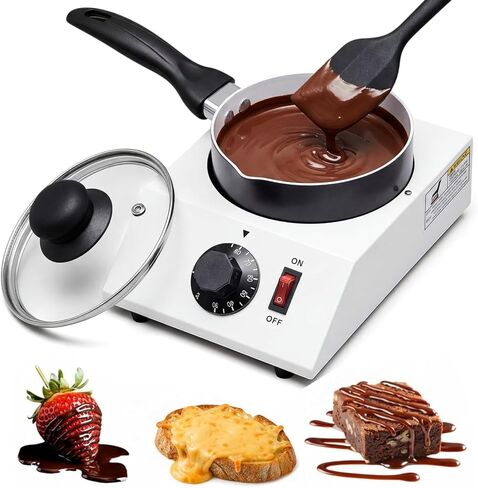 ROCEEI 1 Set Chocolate Boiler Pot Electric Heating Chocolate Melting Tempering Machine with 1 Silicone Spatula Boiler for Chocolate Melting Aluminum Boiler for Chocolate Candy (Single Pot) in Saudi Arabia