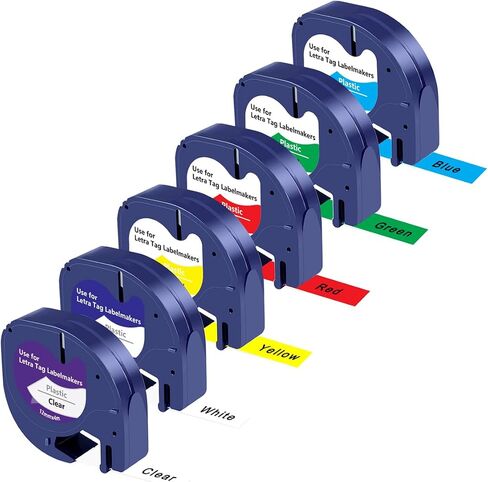 UNOKA Label Tape Replace for Dymo Label Maker Refills Letratag, 1/2" x 13ft(12mm x 4m), White Paper 91330 10697 for Dyno Dynamo Letra Tag LT-100H LT-100T 200B Printer, 5 Pack in Saudi Arabia