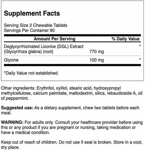 Swanson Dgl (Licorice) 385 Milligrams 180 Chwbls (2 Pack) in Saudi Arabia