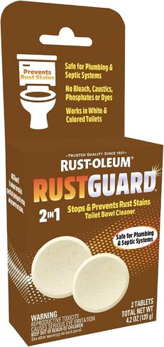Rust-Oleum RustGuard Rust Stain Remover | Heavy-Duty Iron Stain Remover & Toilet Bowl Cleaner For White & Colored Toilets | 2 Tablet Box in Saudi Arabia