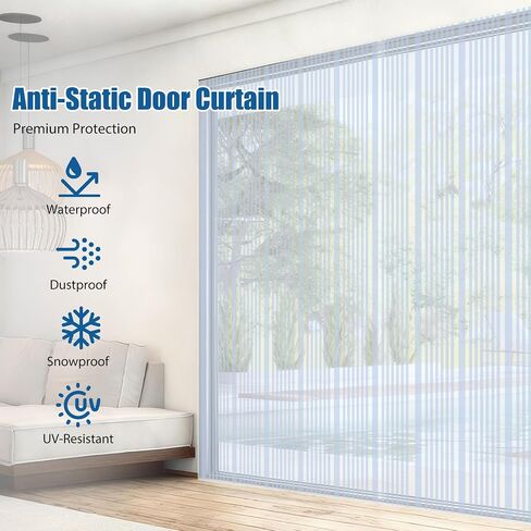 7.1IN x 8.2FT Plastic Vinyl Strip Curtain Clear Waterproof PVC Replacement Strip Door Plastic Strips Dog House Door Flap Replacement Freezer Curtains (Transparent) in Saudi Arabia