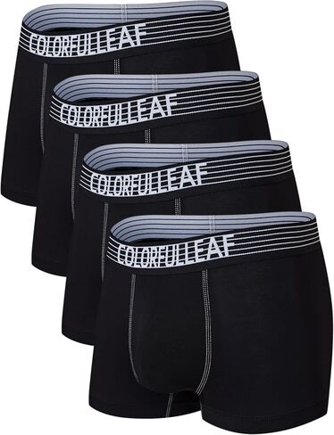 COLORFULLEAF Mens Underwear Bamboo Rayon Short Boxer Briefs for Men Soft Tagless Stretch Trunks Underpants in Saudi Arabia