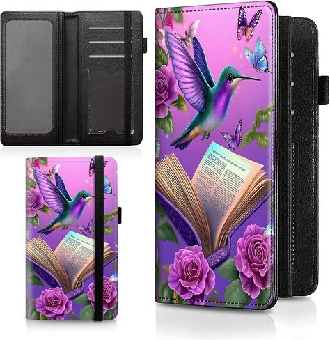 CheckBook Cover for Women Men,Personal Checkbook and Register,Leather RFID Blocking Check Book Wallet,with Credit Card Slot & Elastic Strap and Women's Checkbook Covers,Cute Dolphins and Moon in Saudi Arabia