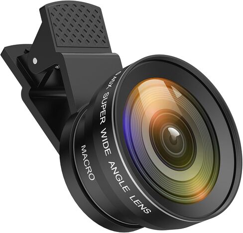 Criacr Phone Camera Lens, 198°Fisheye Lens, 120° Super Wide Angle Lens, 20X Macro Lens, for TIK Tok, Vlog Video, Clip on Phone Lens for iPhone 12 12 Pro, 11, XS, XR 8 7 Plus 7, Samsung, Smartphones in Saudi Arabia