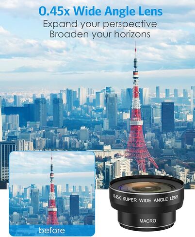 Criacr Phone Camera Lens, 198°Fisheye Lens, 120° Super Wide Angle Lens, 20X Macro Lens, for TIK Tok, Vlog Video, Clip on Phone Lens for iPhone 12 12 Pro, 11, XS, XR 8 7 Plus 7, Samsung, Smartphones in Saudi Arabia