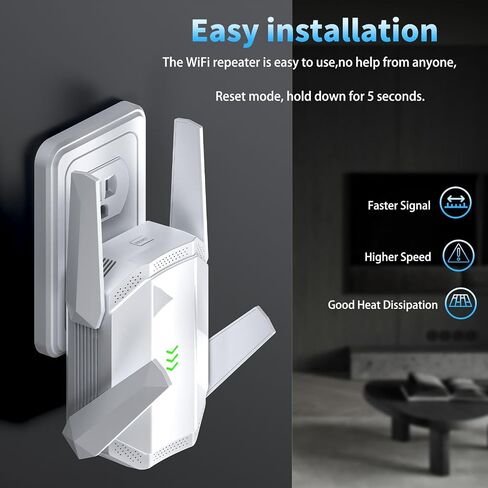 WiFi Extender, WiFi Extender Signal Booster for Home, 3000Mbps Dual Band Internet Extender WiFi Booster, with Gigabit Ethernet Port Covers up to 20000sq, ft and 200+ Devices in Saudi Arabia