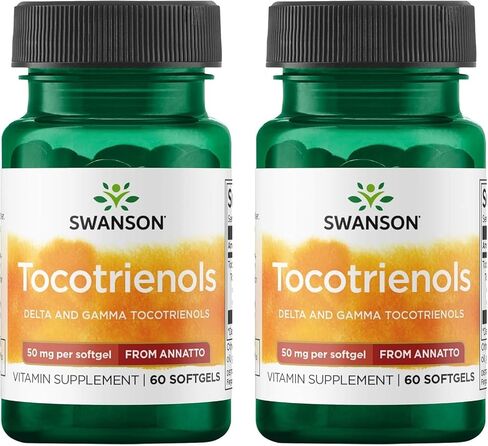 Swanson Deltagold Tocotrienols - Annatto & Vitamin E Tocotrienols - 99% Tocopherol Free (60 Softgels, 50mg Each) (2 Pack) in Saudi Arabia