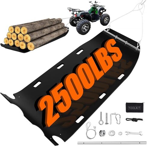 47" x 110" Yard Drag Sled with Pull Cables 1/8 HDPE Thickened Yard Sled Heavy Duty Multipurpose Yard Drag Mat for Hauling Debris, Construction Materials, Logs and Hunting Trophy in Kuwait