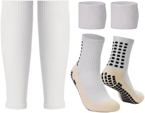 Grip Socks with Leg Sleeves and Shin Guard Straps | Anti Slip Non-Skid Durable & Comfy Soccer Socks for Training & Matches in Kuwait