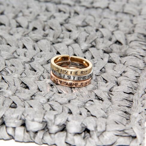 Inspirational Positive Message Engraved Thin Finger Opening Rings 3 in 1 Set - 28 Diff-Phrases in Saudi Arabia