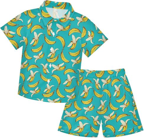 Boys Hawaiian Outfits Summer Button Down Shirt and Short 2 Piece Sets for Kids in Saudi Arabia