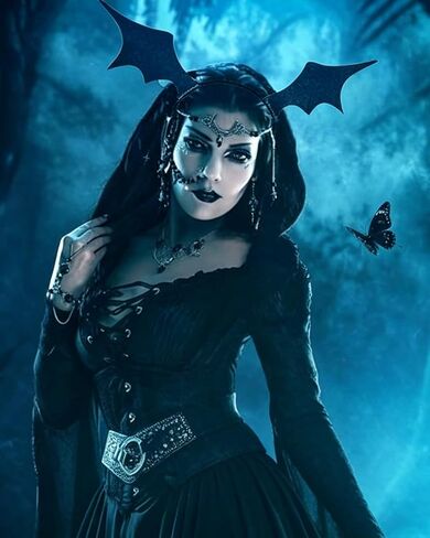 L'VOW Women Bat Wing Headband Devil Headdress Bat Wing Headpiece Halloween Fancy Cosplay Costume (Black) in Saudi Arabia
