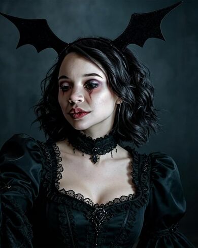 L'VOW Women Bat Wing Headband Devil Headdress Bat Wing Headpiece Halloween Fancy Cosplay Costume (Black) in Saudi Arabia