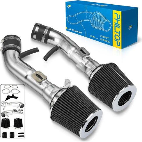 PHILTOP Cold Air Intake Kit with Filter for 2008-2013 G37 3.7L V6, 2009-2019 370Z 3.7L V6 (Black) in Kuwait