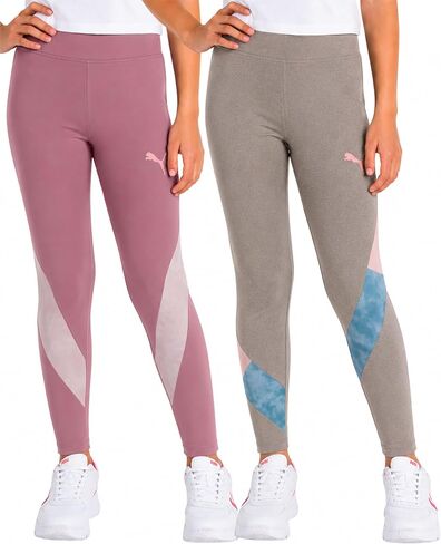 PUMA Girls Athletic Leggings - 2 Pack Active Performance Workout Girls Leggings Yoga Pants for Running Dance and Play in Saudi Arabia