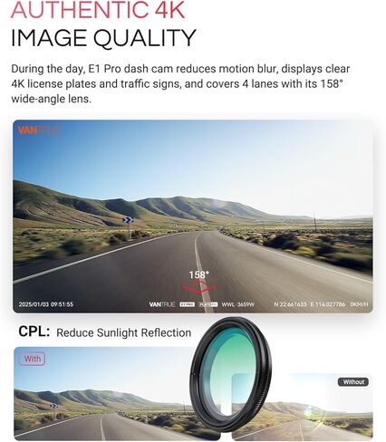 VANTRUE N4, N2S, X4S, N1 Pro(2023), T3 Dash Cam GPS Receiver Module Type C USB Port Adhesive Mount for Windows and Mac in Kuwait