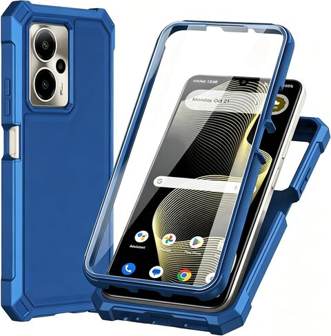 for Cricket Outlast 5G 2024 Case with Screen Protector,Full Body Protection Front PC Back Soft Silicone Bumper,Heavy Duty Protection Shockproof Phone Case for ATT Motivate Pro 5G Purple in Saudi Arabia
