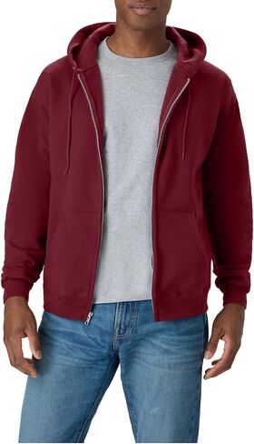 CHAMPION, EcoSmart Fleece Full Hoodie, Zip-Up Hooded Sweatshirt for Men, MULLED BERRY in Kuwait