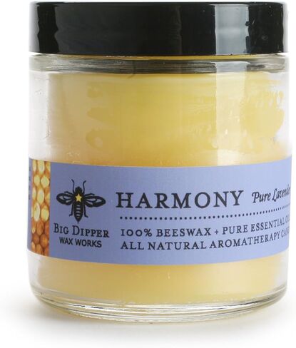 Big Dipper Wax Works Beeswax Aromatherapy Candle, Serenity, Apothecary Glass, Frankincense & Lavender Scented, 25-Hour Burn, Pure Essential Oils, 2" x 2.5" in Kuwait
