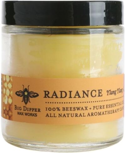 Big Dipper Wax Works Beeswax Aromatherapy Candle, Serenity, Apothecary Glass, Frankincense & Lavender Scented, 25-Hour Burn, Pure Essential Oils, 2" x 2.5" in Kuwait