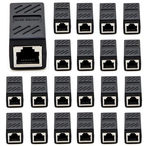 RJ45 Couplers,in Line Coupler Cat5 Cat5e Cat6 Cat7 Ethernet Cable 8P8C Extender Adapter Female to Female,(20 Pack) in Saudi Arabia