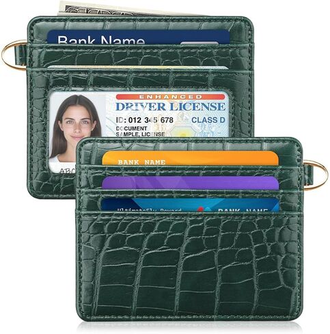 Slim Credit Card Holder Wallet RFID Blocking Minimalist Wallets Lightweight Thin Small Cute Card Case for Women, Dragonfly in Saudi Arabia
