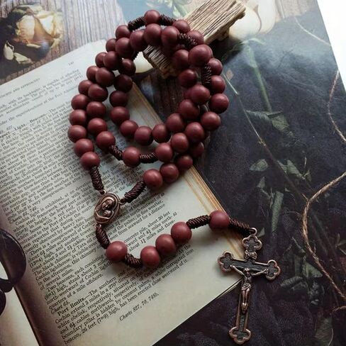 Catholic Brown Handmade Rosary Necklace in Kuwait