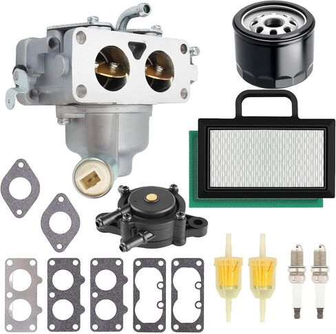791230 Carburetor rebuild kit Compatible for John Deere L118 L120 LA130 LA135 LA140 LA145 LA150 Z425 MIA10632 fit B&S 20hp-25hp 405777 V-Twin Engines for Husqvarna YTH22V46 with 696854 Oil filter in Saudi Arabia