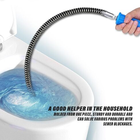 32.8 Feet x 1/2 inch Solid Drain Cleaning Cable with Six Shapes of Cutters, Manually Adapter and Powered Adapter, Steel Flexible Solid Core Sewer Drain Auger Snake Clog Pipe Removal Tool in Saudi Arabia