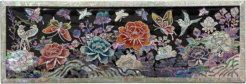 Mother of Pearl Ring Necklace Office Pen Holder Case Storage Wooden Jewelry Box - Inlay with Sea Shell Gift in Saudi Arabia