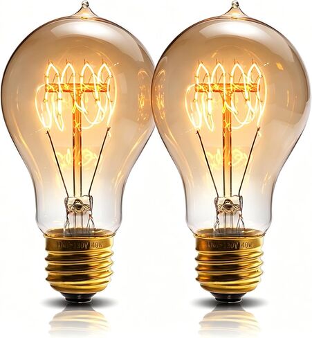 Edison Light Bulb 40W，6 Pack A19 Old Fashioned Vintage Incandescent Light Bulbs, Dimmable E26 Incandescent, 240 Lumens 2200K Amber Warm White (6P, 40, Watts) in Saudi Arabia