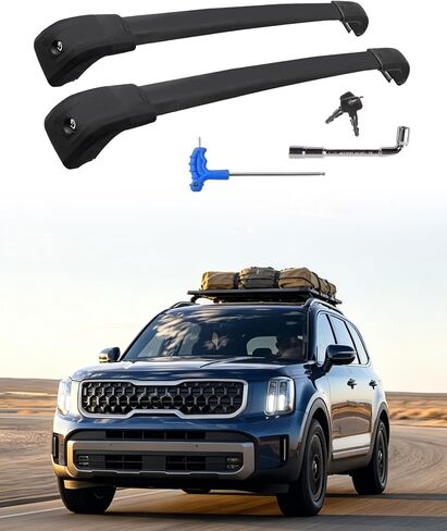 Roof Rack Cross Bars Compatible with Grand Cherokee L 2021-2025 and 2022-2025 Grand Cherokee WL, Black Matte Aluminum Anti-Corrosion Crossbars with Anti-Theft Lock in Kuwait