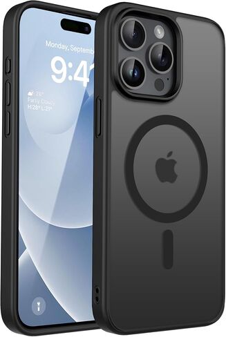 CACOE Magnetic Case for iPhone 15 Pro 2023 6.1 inch-Compatible with MagSafe & Magnetic Car Phone Mount,Anti-Fingerprint TPU Thin Phone Cases Cover Protective Shockproof (Matte Black) in Saudi Arabia