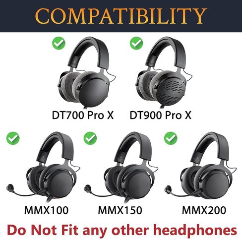 SOULWIT Replacement Headband Pad Kit for Beyerdynamic DT700 Prox(DT 700 Pro X)/DT900 Prox(DT 900 Pro X) Headphones (Do Not Fit MMX100/150/200), Head Band Cushion Cover Repair Part - Black in Saudi Arabia