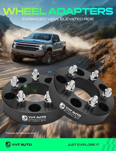 YHTAUTO 5x135 to 5x4.5 Wheel Adapters 1.5 inch Fit Ford, Lincoln Models, F-150 97-03, Expedition 97-02, Navigator 98-02, Blackwood 02, Wheel Spacers w/ M12x1.5 12.9 Studs, 87.1mm center bore 5Lug 2PCS in Saudi Arabia