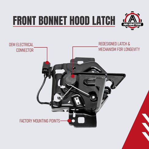Hood Latches Set of 2 - Replaces 55176636AD, 68038118AA, 42422 - Fits 1997, 1998, 1999, 2000, 2001, 2002, 2003, 2004, 2005, 2006 Jeep Wrangler TJ - Hold-Down Hook Latch Pair - Year Models 1997-2006 in Saudi Arabia