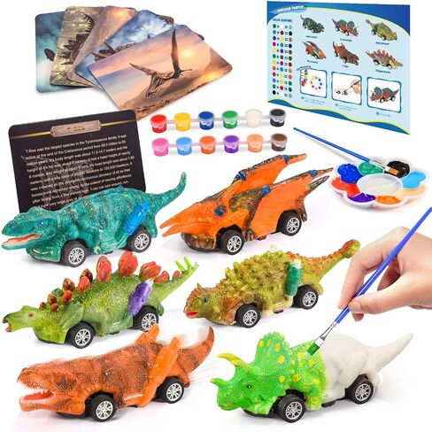 faentwc Painting Toys for Kids 5-7 2 in 1 Dinosaur Arts Painting Kits and Pull Back Cars Toy for Boys 3-12 Year Old Art & Craft Set for Girl DIY Christmas Birthday Gifts for Kid Age 4 5 6 7 8 9 10 in Saudi Arabia