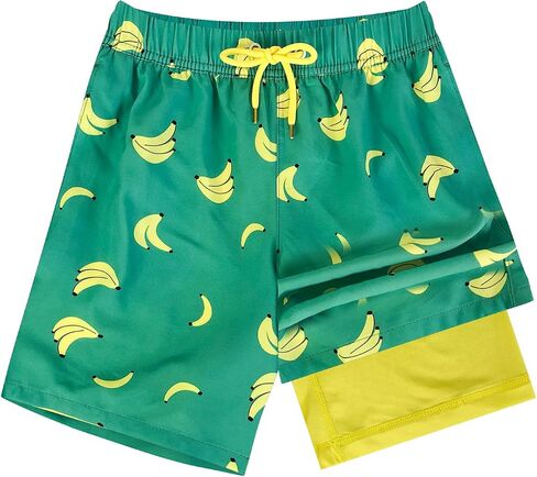 Boys Swimming Trunks with Compression Liner 2 in 1 Quick-Dry Swim Board Shorts with Pockets in Saudi Arabia
