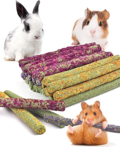 Bissap 36PCS Rabbit Chew Sticks, Mixed Natural Flower Rose Dahlberg Daisy and Forget-me-not Chew Toys Treats for Rabbit Bunny Chinchilla Guinea Pig Hamster and Other Small Animals Molar Snacks in Saudi Arabia