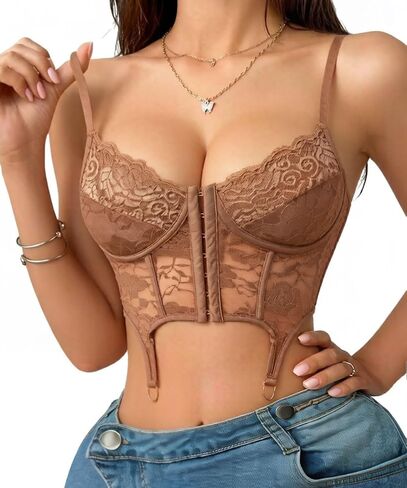 Woman Sexy Bra Floral Camisole Crop Top Lace Bralette Lingerie in Saudi Arabia