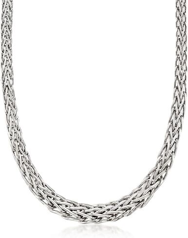Ross-Simons Sterling Silver Graduated Wheat-Link Necklace in Saudi Arabia