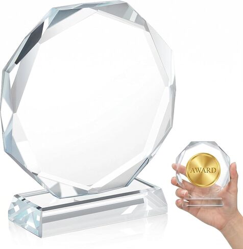 DOITOOL Decorative Crystal Trophy Clear Tabletop Award Trophy Delicate Prize Accessory for Celebration and Office Display, 4. 5 X 3. 9 X 1. 4 Inch in Saudi Arabia