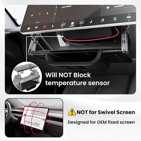 BarBaren Hideable Under Screen Storage Model Y/3, Magnetic Center Console Organizer for Tesla Model Y 2025-2020 & Model 3 2017-2023 (Not fit 2024 Model 3 Highland or 2025 Refreshed Model Y Juniper) in Kuwait