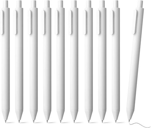Kaco Gel Pens, 0.5 mm Fine Point, Black Ink 10 Count, Quick Dry Smooth Writing, Aesthetic Office Supplies Refillable Retractable in Kuwait