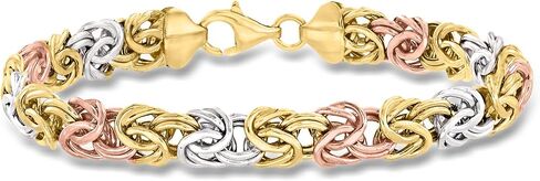 Ross-Simons 14kt Tri-Colored Gold Byzantine Bracelet in Saudi Arabia