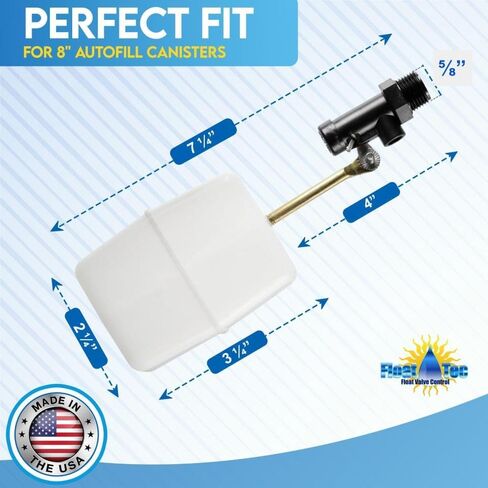 FT150B Made In USA 3/8″ Auto Fill Float Valve – Automatic Water Level Control for Pool & Water Tank – Fits 8″ Canister – Wingnut Adjustment, 3″ Arm, 2.25 GPM, 125 PSI – Pool & Spa Autofill Valve in Saudi Arabia