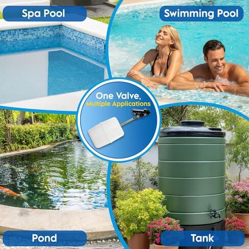 FT150B Made In USA 3/8″ Auto Fill Float Valve – Automatic Water Level Control for Pool & Water Tank – Fits 8″ Canister – Wingnut Adjustment, 3″ Arm, 2.25 GPM, 125 PSI – Pool & Spa Autofill Valve in Saudi Arabia
