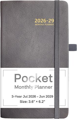 2025-2027 Pocket Monthly Planner, 3 Year Calendar 2025-2027, 6.2’’ x 3.6’’, Small Pocket Calendar 2025, 36 Months from Jan 2025 - Dec 2027, Hardcover, Back Pocket, Thick Paper, Lightweight to carry in Saudi Arabia