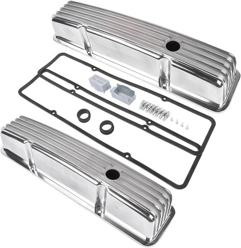 Aluminum Tall Valve Covers Replacement for Chevy SBC Small Block 283 302 305 327 350 400 1958-1986 Black in Saudi Arabia