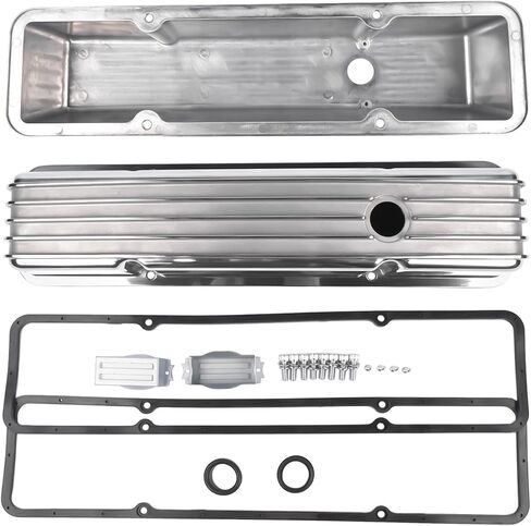 Aluminum Tall Valve Covers Replacement for Chevy SBC Small Block 283 302 305 327 350 400 1958-1986 Black in Saudi Arabia